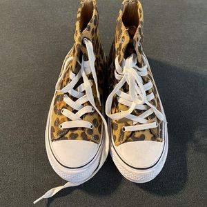 Womens high top cheetah print sneakers. Size 7 1/2. Never worn. ccocci skyler